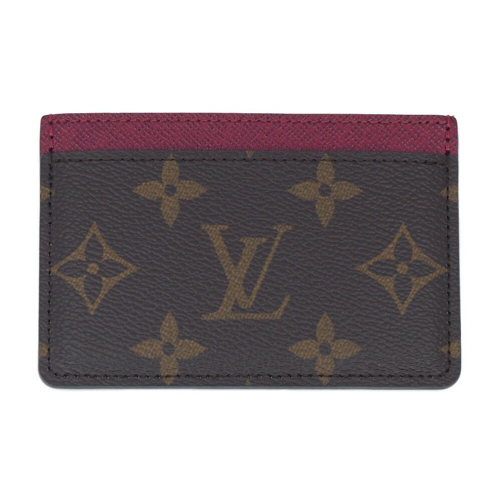 Louis Vuitton Monogram Card Case Holder Sample Brown Red