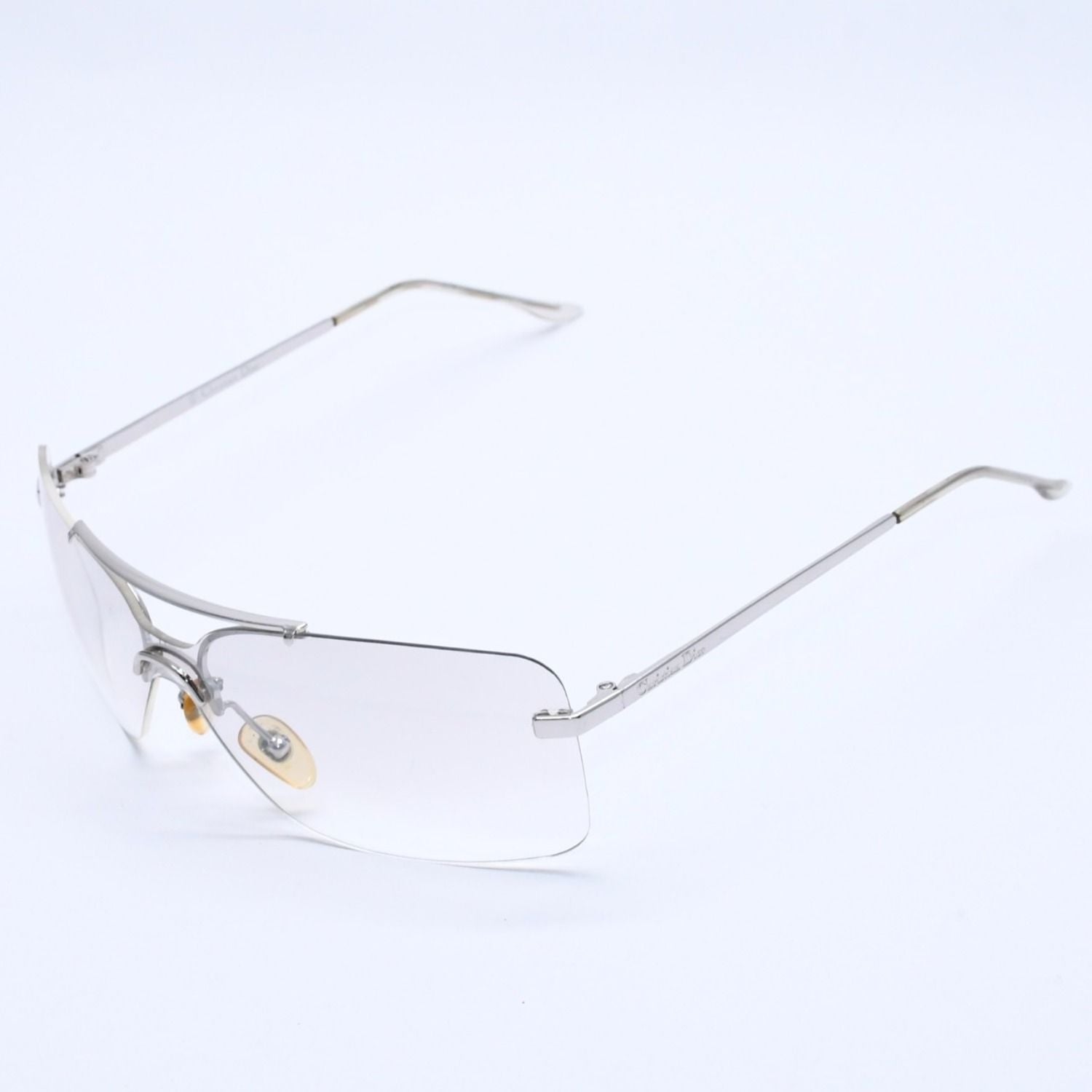 Dior Rimless Sunglasses Silver Gray Gradient Lens Eyewear — view 2