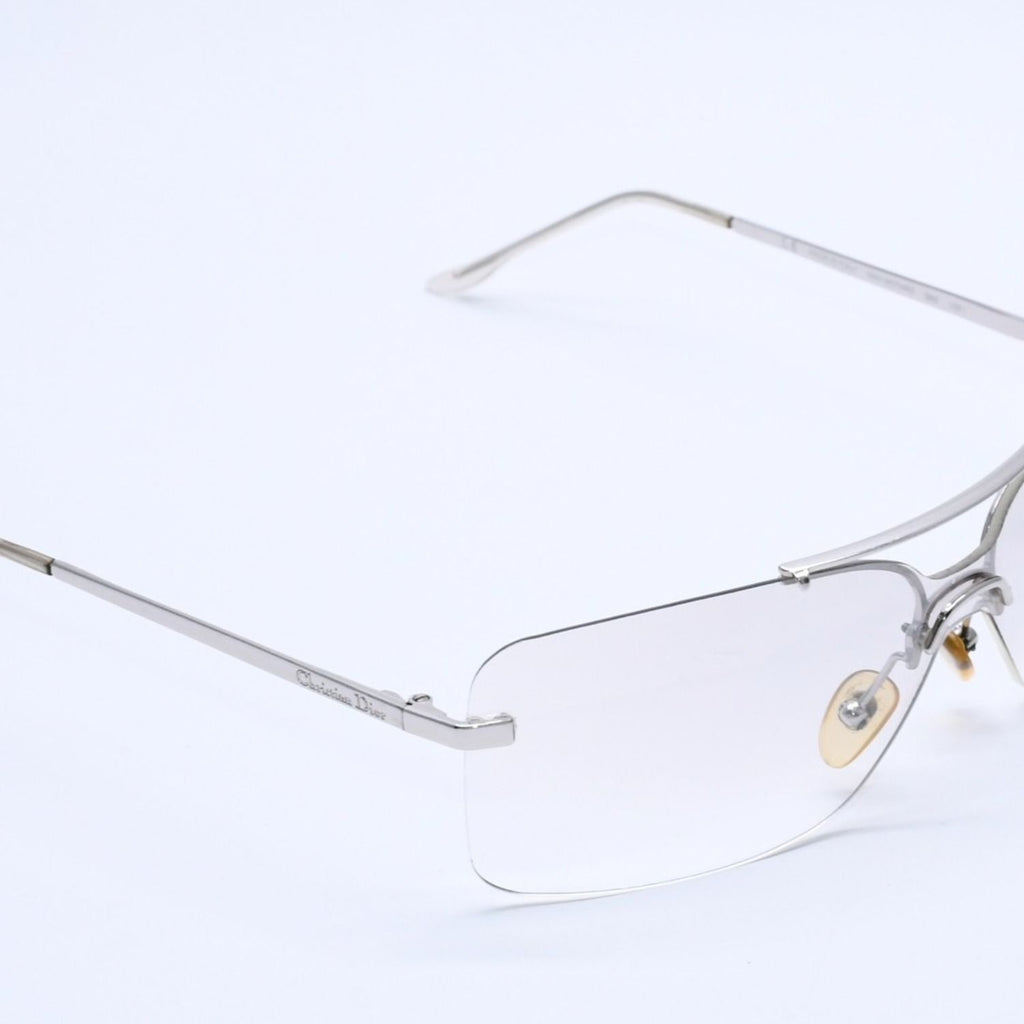 Dior Rimless Sunglasses Silver Gray Gradient Lens Eyewear — view 3