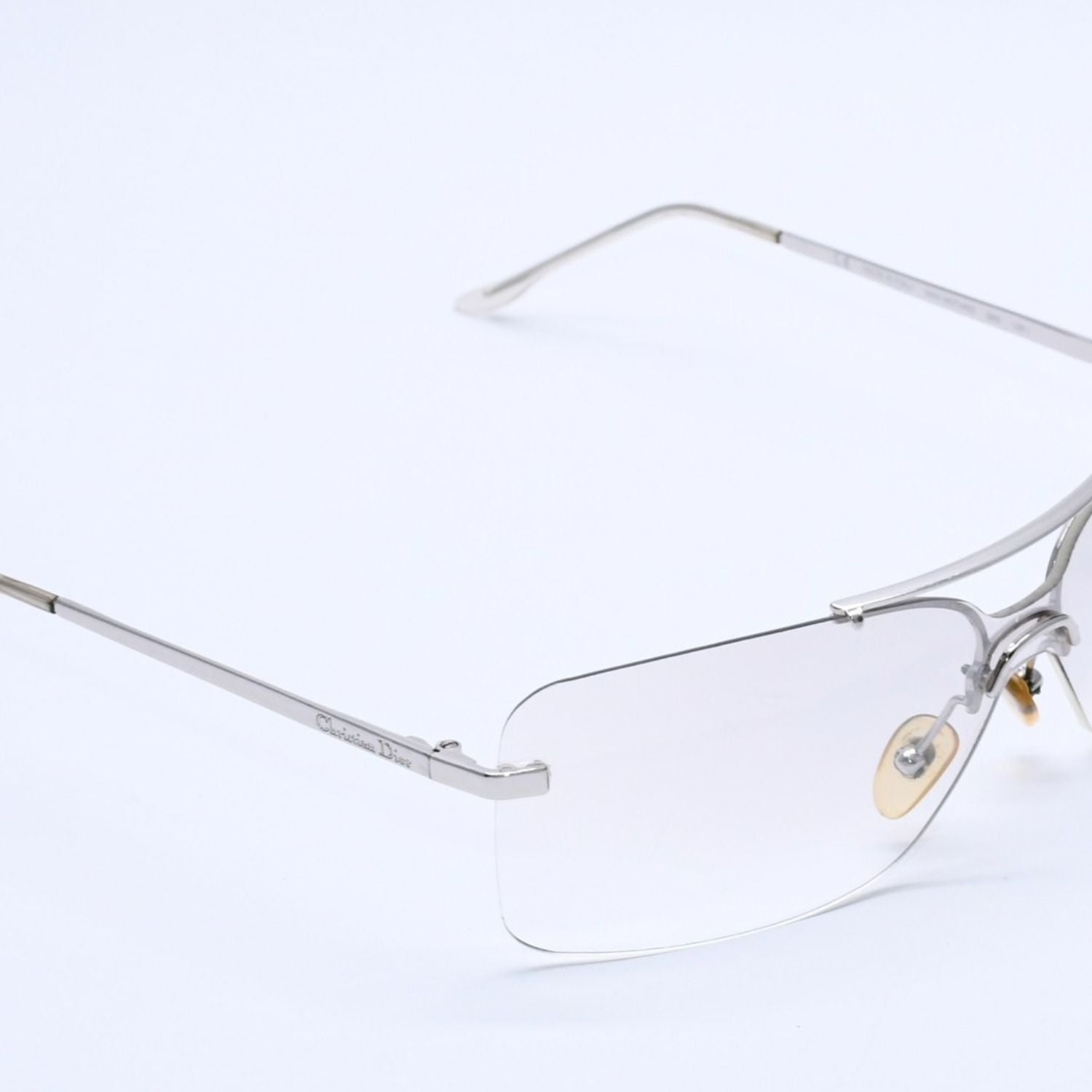 Dior Rimless Sunglasses Silver Gray Gradient Lens Eyewear — view 3