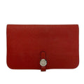 Hermes Wallet Dogon GM Vermillion Silver