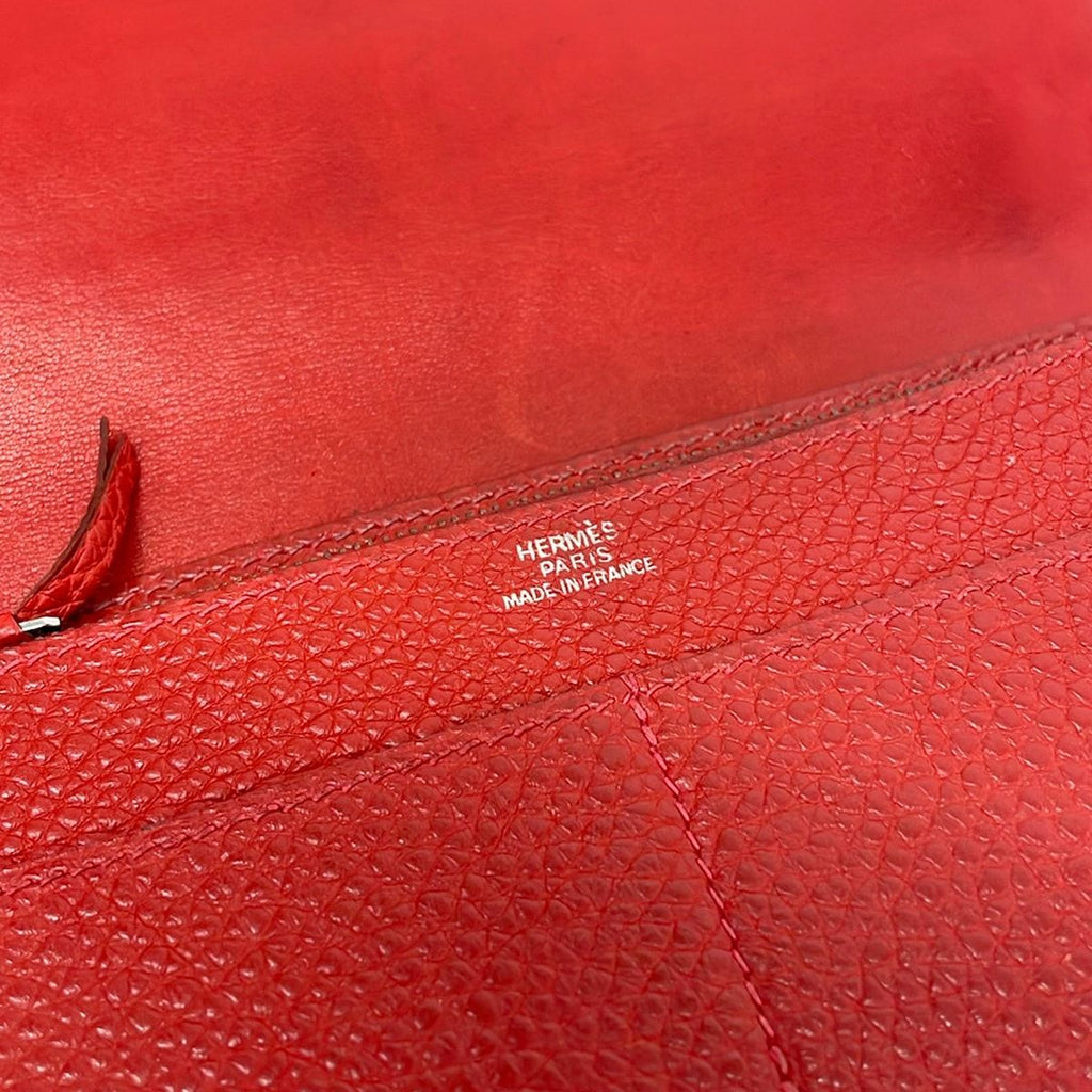 Hermes Wallet Dogon GM Vermillion Silver — view 6