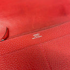 Hermes Wallet Dogon GM Vermillion Silver — view 6