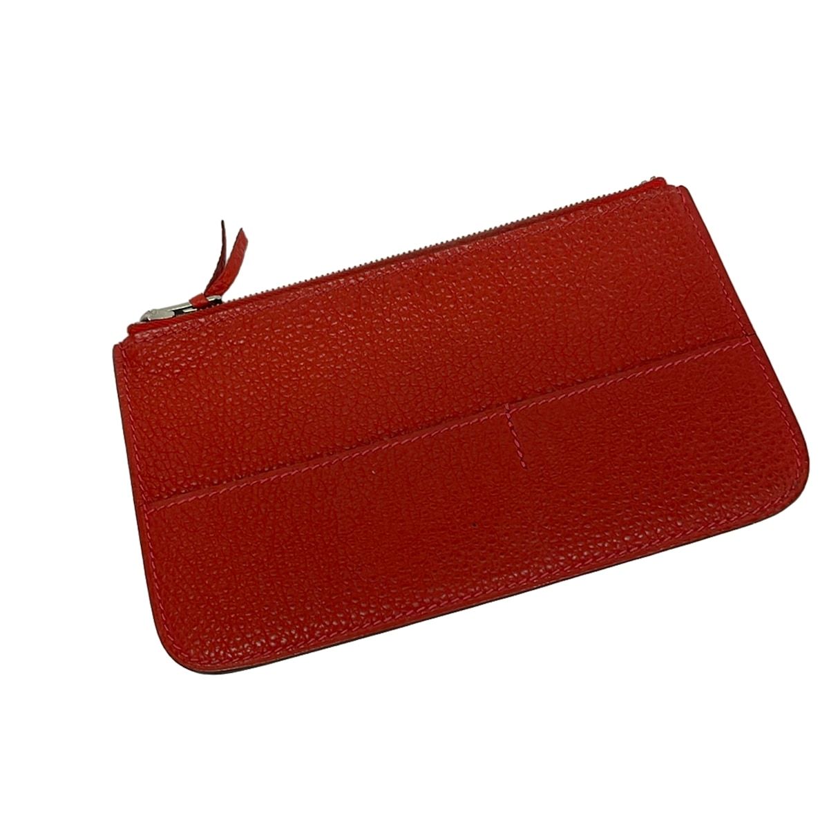Hermes Wallet Dogon GM Vermillion Silver — view 7