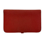 Hermes Wallet Dogon GM Vermillion Silver — view 2