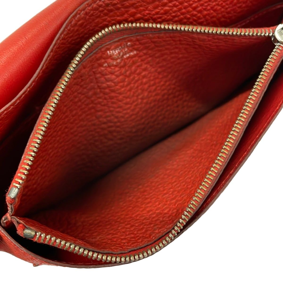 Hermes Wallet Dogon GM Vermillion Silver — view 5