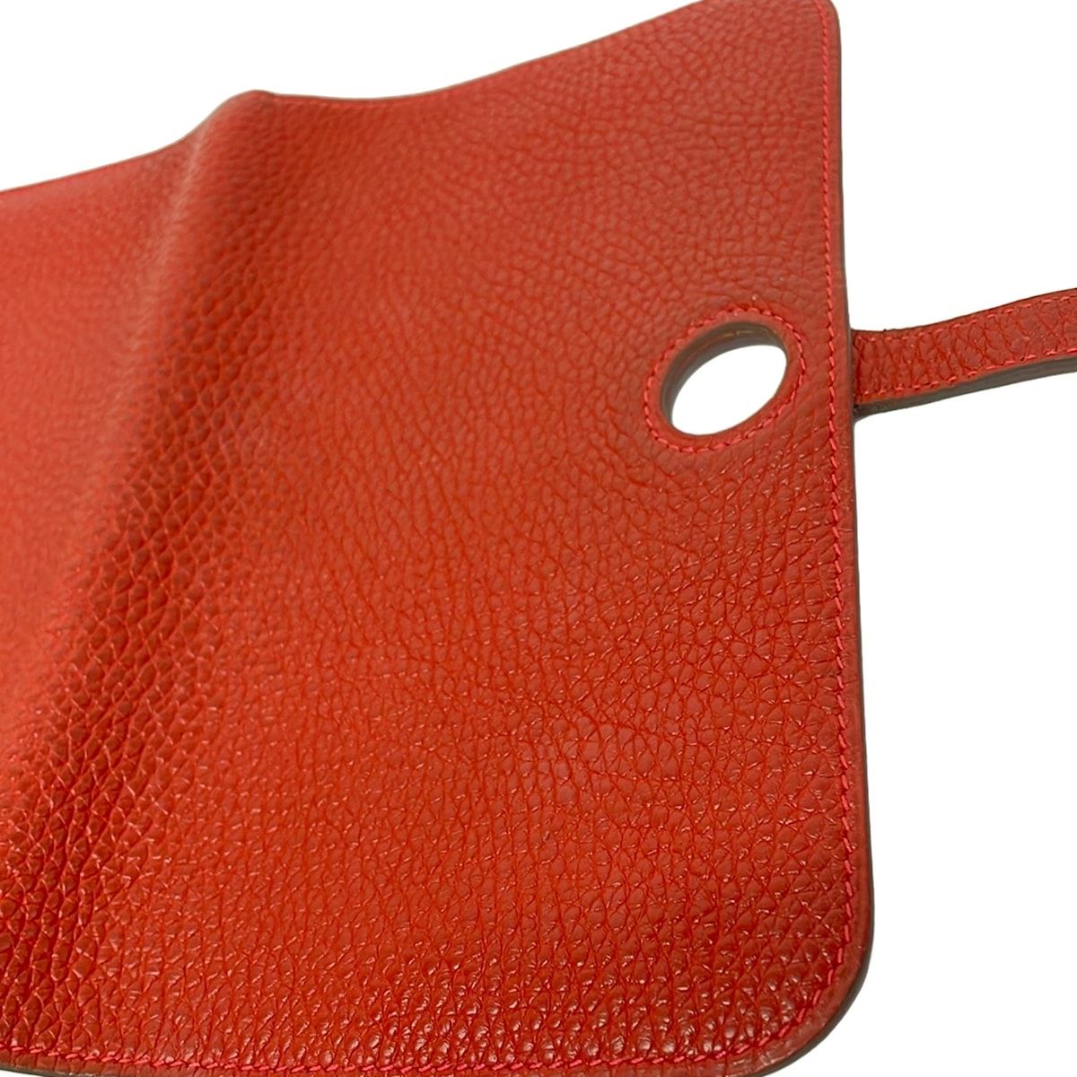 Hermes Wallet Dogon GM Vermillion Silver — view 8