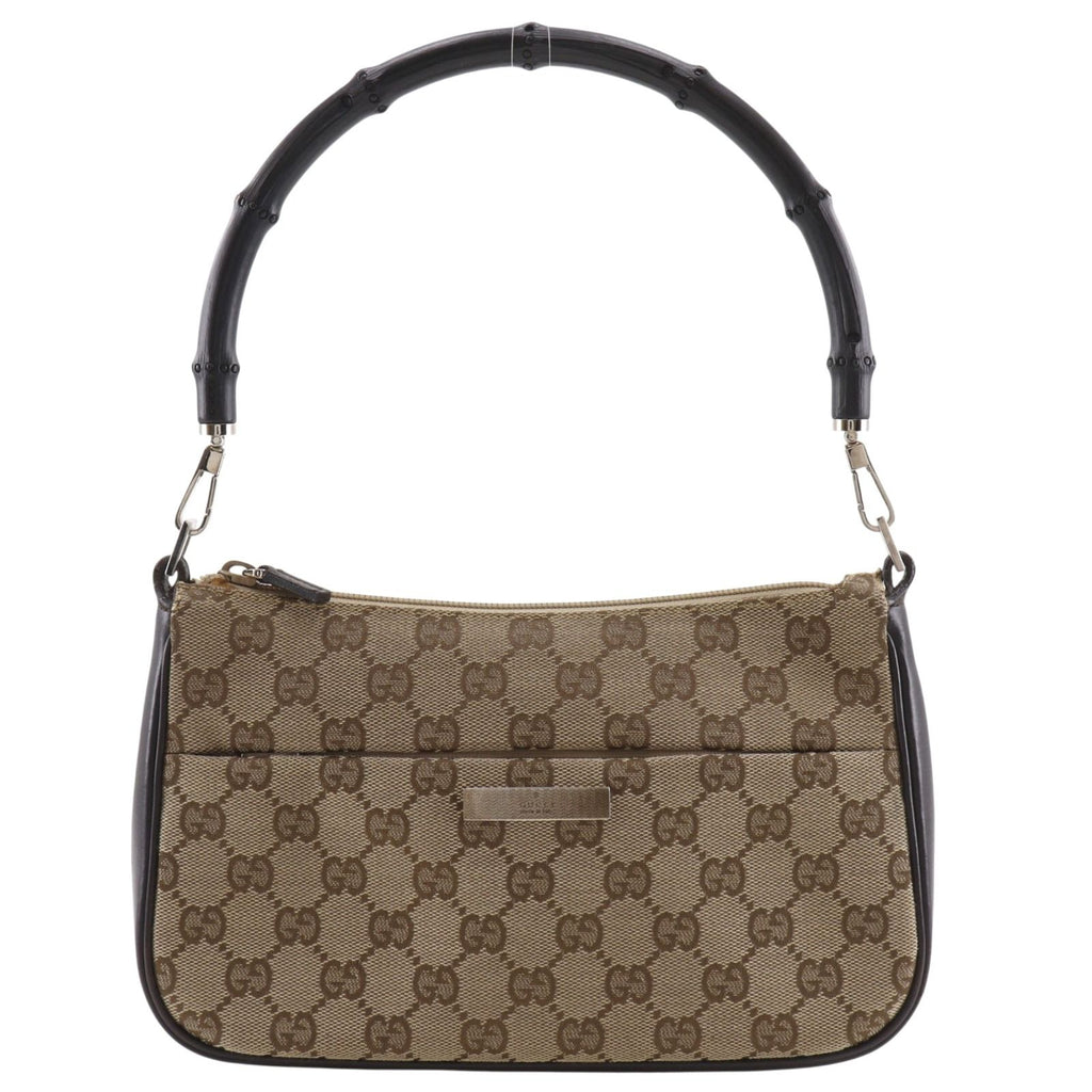 Gucci Bamboo 001.387 GG Canvas Brown Shoulder