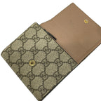 Gucci Bifold Wallet GG Marmont Plus Supreme Pink Beige Dark Brown L-shaped — view 3