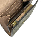 Gucci Bifold Wallet GG Marmont Plus Supreme Pink Beige Dark Brown L-shaped — view 8