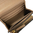 Gucci Bifold Wallet GG Marmont Plus Supreme Pink Beige Dark Brown L-shaped — view 4