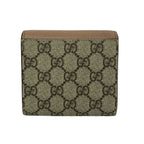 Gucci Bifold Wallet GG Marmont Plus Supreme Pink Beige Dark Brown L-shaped — view 2