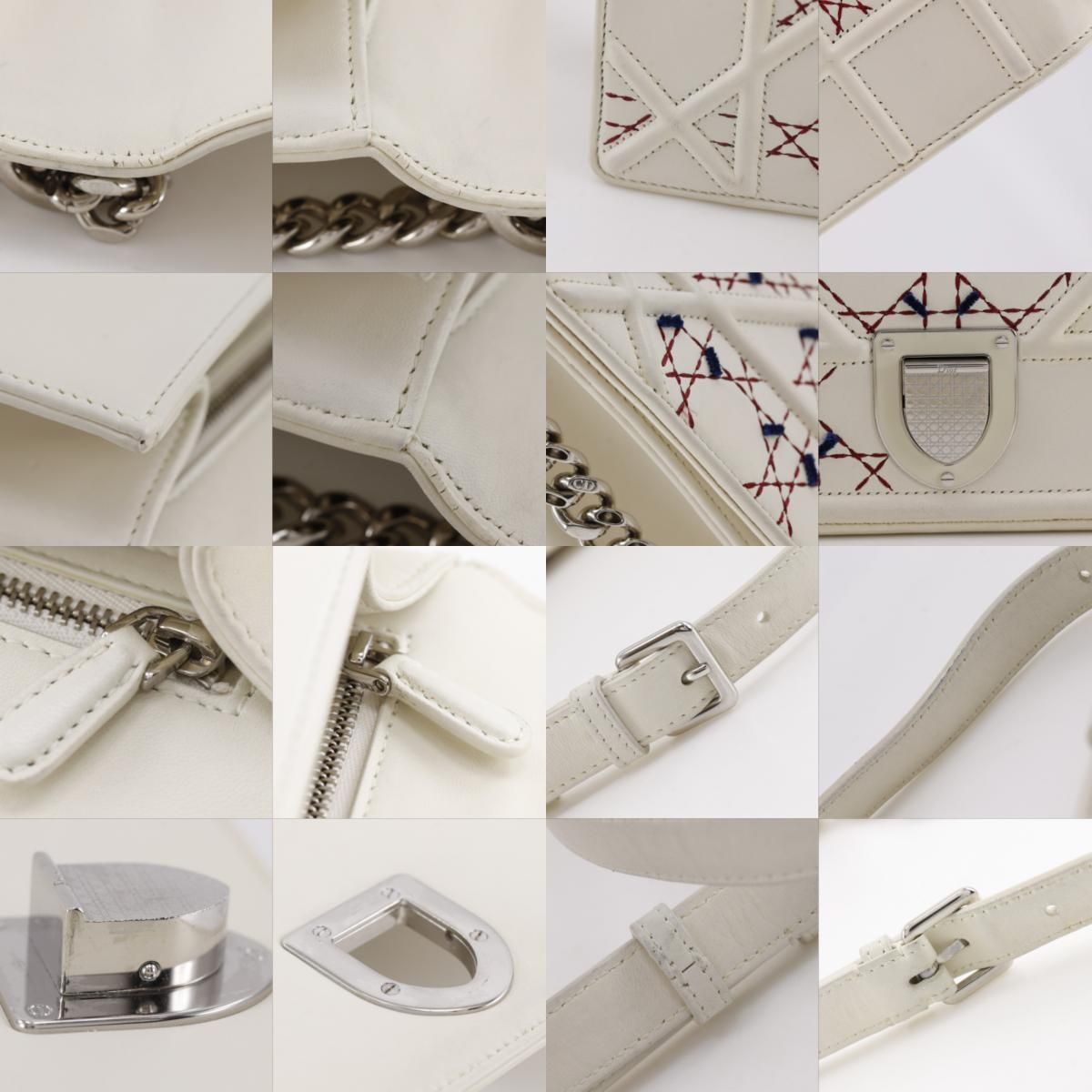Dior Diorama Large Cannage Chain Shoulder Calf White — view 9