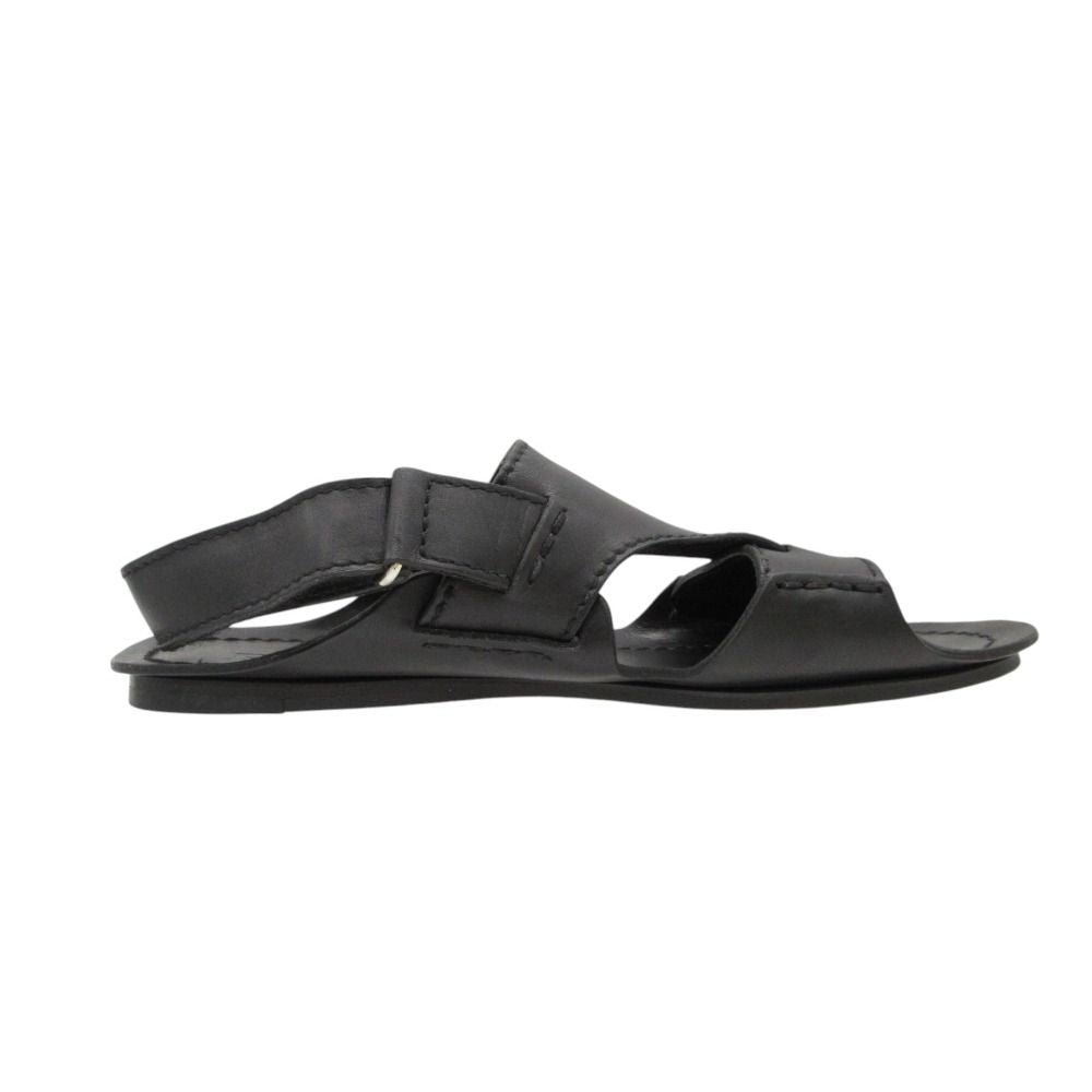 Prada Sandals Logo Leather Shoes Black 7 — view 3