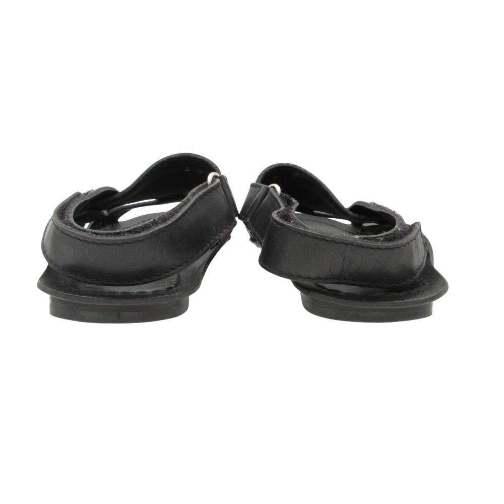 Prada Sandals Logo Leather Shoes Black 7 — view 5