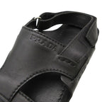 Prada Sandals Logo Leather Shoes Black 7 — view 7