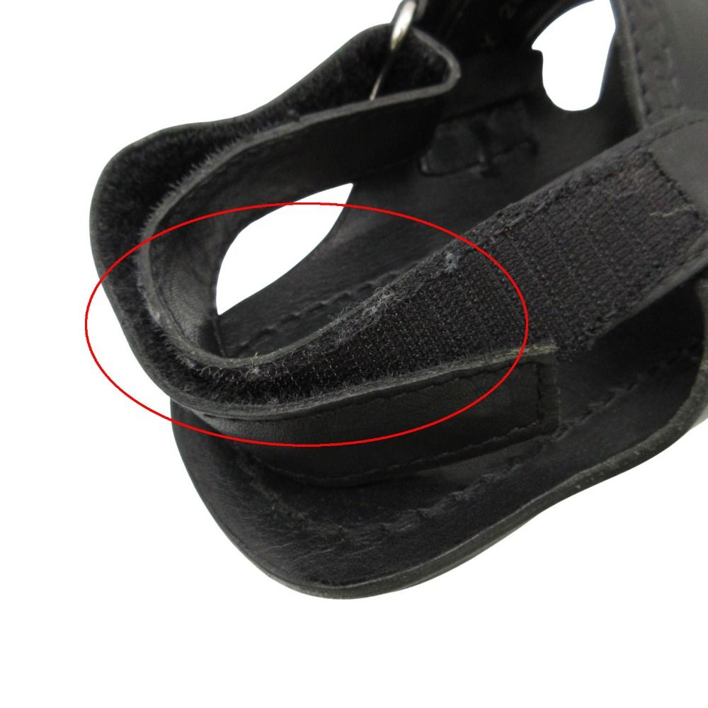 Prada Sandals Logo Leather Shoes Black 7 — view 8