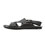 Prada Sandals Logo Leather Shoes Black 7 — view 2
