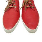 Loewe Sneakers Leather Lace Up Pointed Toe Shoes Red — view 9