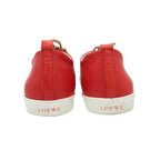 Loewe Sneakers Leather Lace Up Pointed Toe Shoes Red — view 5