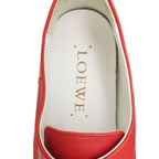 Loewe Sneakers Leather Lace Up Pointed Toe Shoes Red — view 4