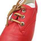 Loewe Sneakers Leather Lace Up Pointed Toe Shoes Red — view 8