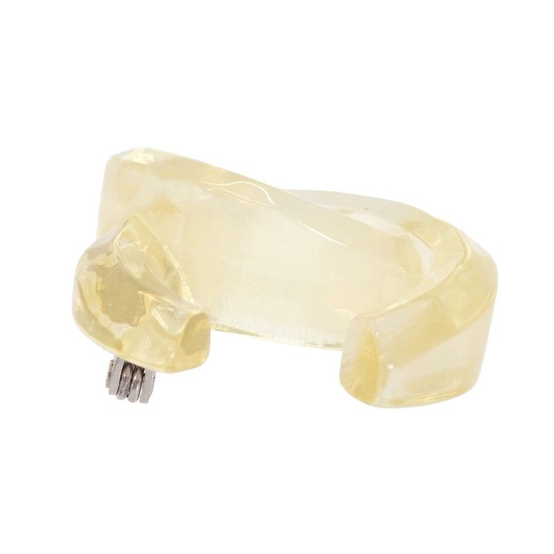 Chanel CC Logo Brooch Acrylic Clear Vintage — view 5