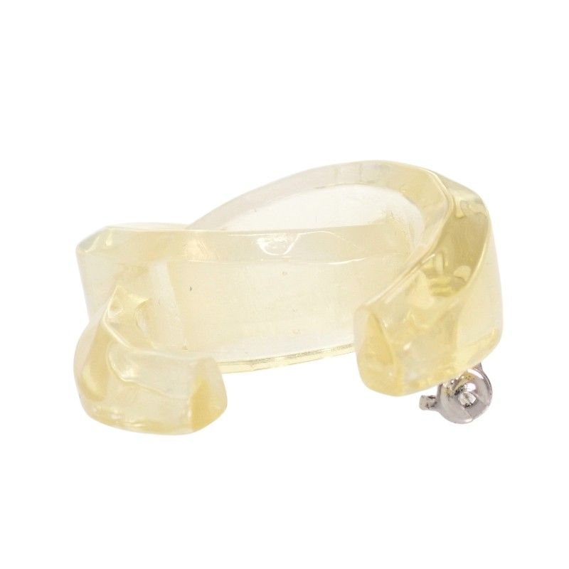 Chanel CC Logo Brooch Acrylic Clear Vintage — view 6