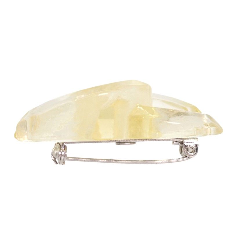 Chanel CC Logo Brooch Acrylic Clear Vintage — view 8