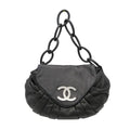 Chanel Shoulder Bag CC Logo Lambskin Chain One Handle Purse Black
