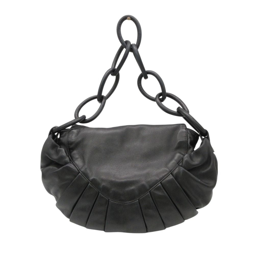 Chanel Shoulder Bag CC Logo Lambskin Chain One Handle Purse Black — view 2