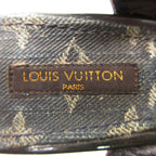 Louis Vuitton Sandals Monogram Denim Wedge Sole Espadrilles Jute Sling Back — view 8