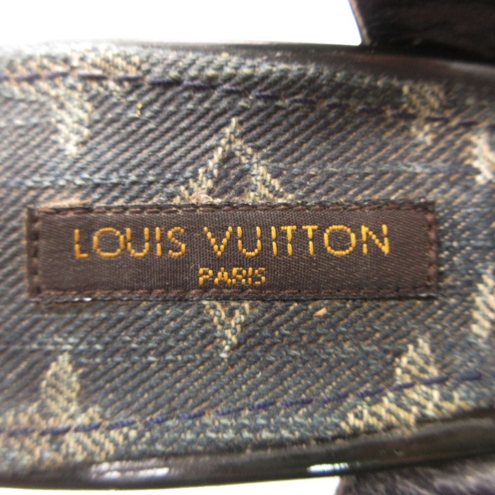 Louis Vuitton Sandals Monogram Denim Wedge Sole Espadrilles Jute Sling Back — view 8