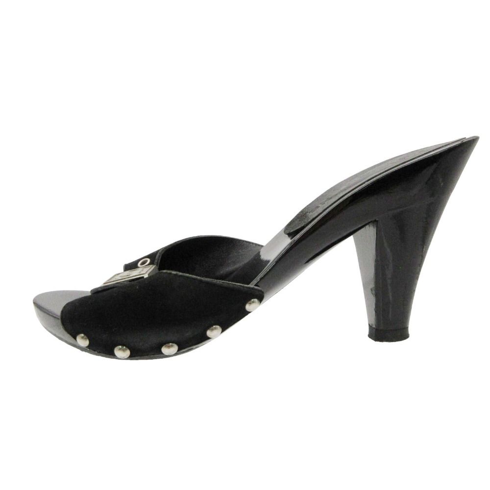 Chanel Sports Line Sandals Square CC Logo Silver Studded Punch Hole Belt — view 2
