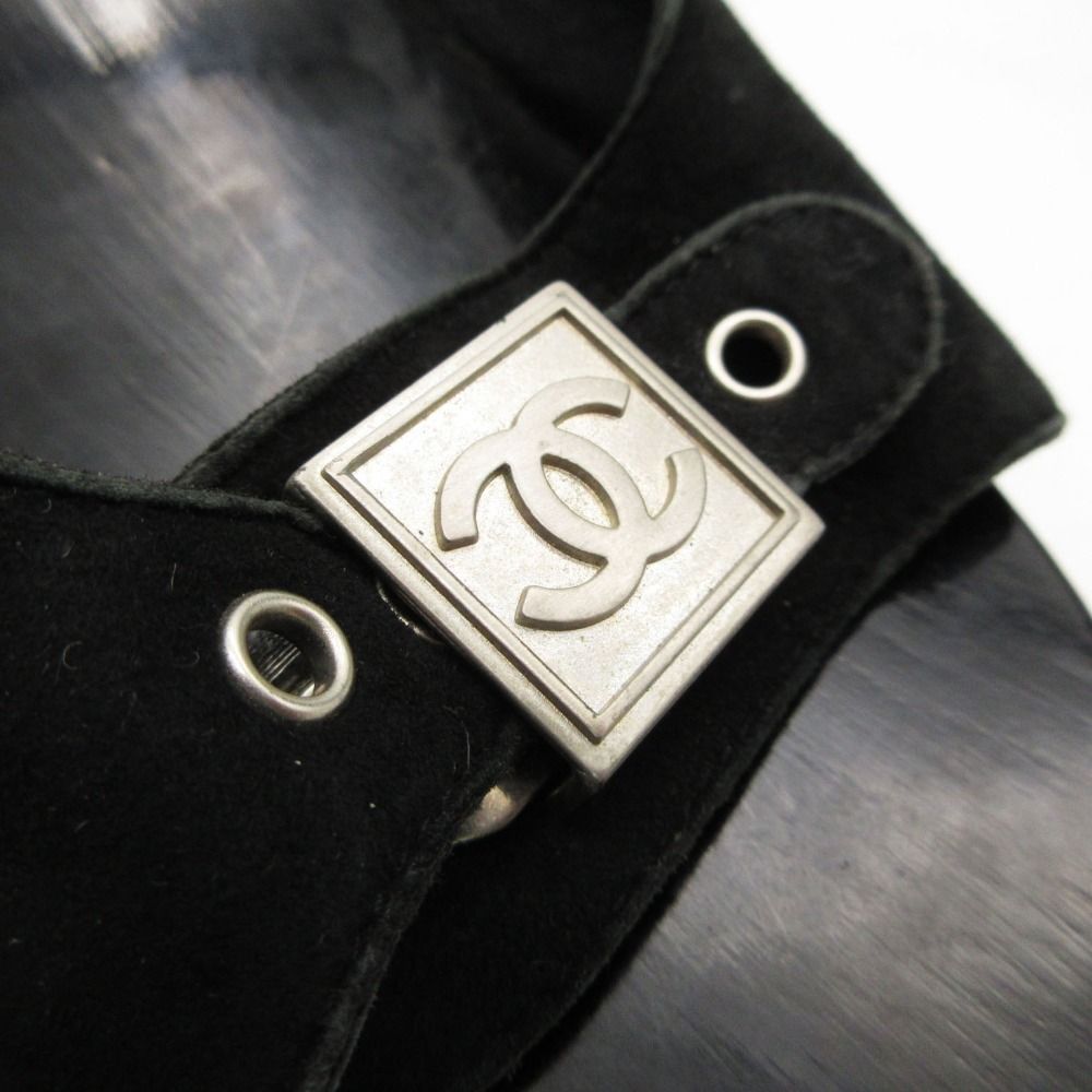 Chanel Sports Line Sandals Square CC Logo Silver Studded Punch Hole Belt — view 9