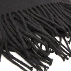 Hermes Scottish Scarf Cashmere Large Fringe Shawl One Point Logo Embroidery — view 6