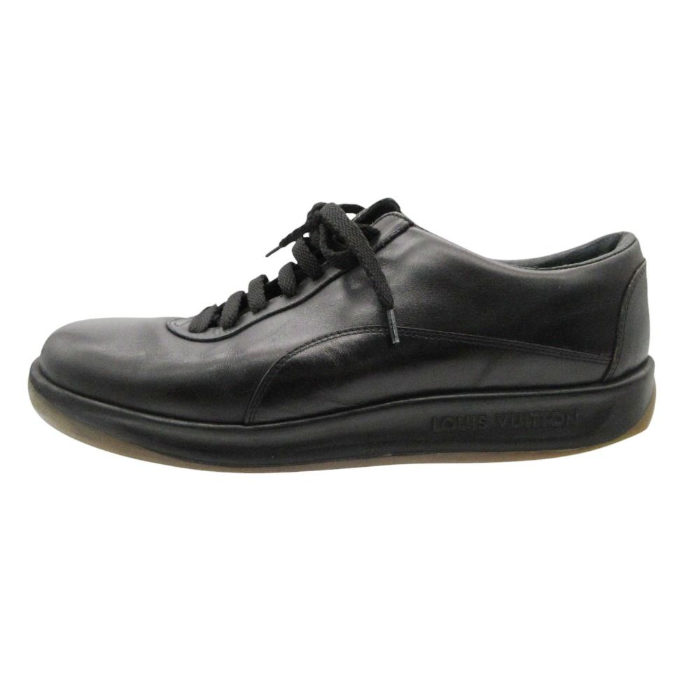 Louis Vuitton Sneakers Leather Low Cut Shoes Black — view 2