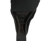 Chanel Sandals Suede Wedge Sole Shoes High Heels Black Gold 34c — view 7