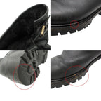 Fendi Boots Leather Engineer Shoes with Inner Fur Black — view 9