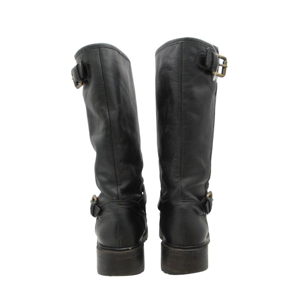 Fendi Boots Leather Engineer Shoes with Inner Fur Black — view 4