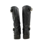 Fendi Boots Leather Engineer Shoes with Inner Fur Black — view 4