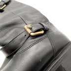 Fendi Boots Leather Engineer Shoes with Inner Fur Black — view 7