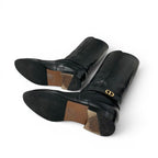 Dior Boots Long Shoes Leather Black Gold Logo — view 6