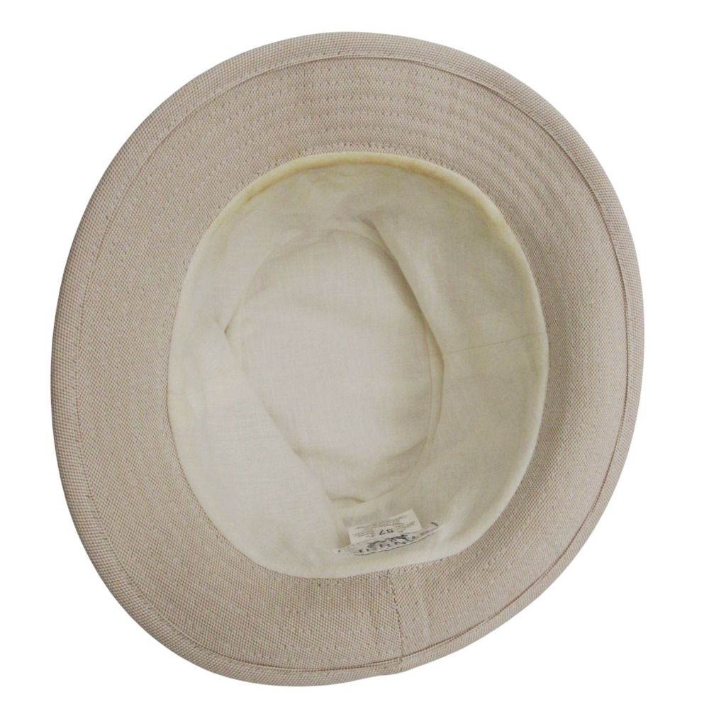 Hermes Hat Cotton Lambskin Ribbon Hat Kinari Brown — view 7