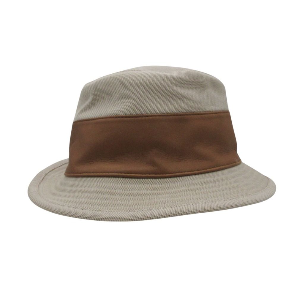 Hermes Hat Cotton Lambskin Ribbon Hat Kinari Brown — view 4