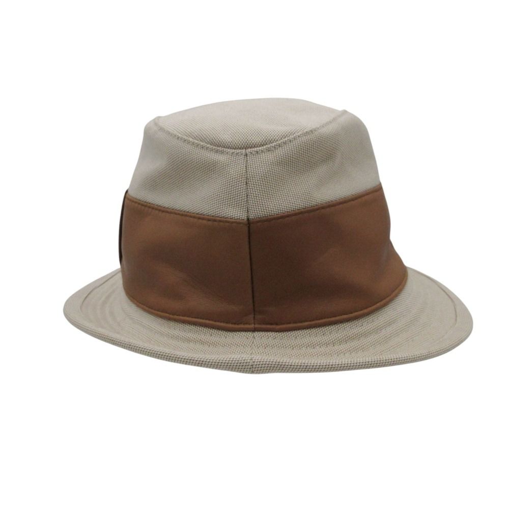 Hermes Hat Cotton Lambskin Ribbon Hat Kinari Brown — view 5