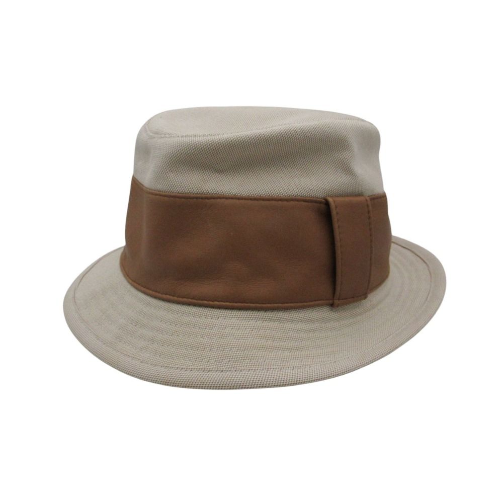 Hermes Hat Cotton Lambskin Ribbon Hat Kinari Brown