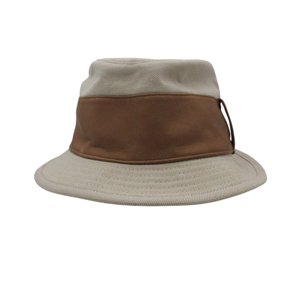 Hermes Hat Cotton Lambskin Ribbon Hat Kinari Brown — view 2