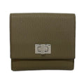 Fendi Bifold Wallet Peekaboo Gray Beige Leather