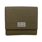 Fendi Bifold Wallet Peekaboo Gray Beige Leather